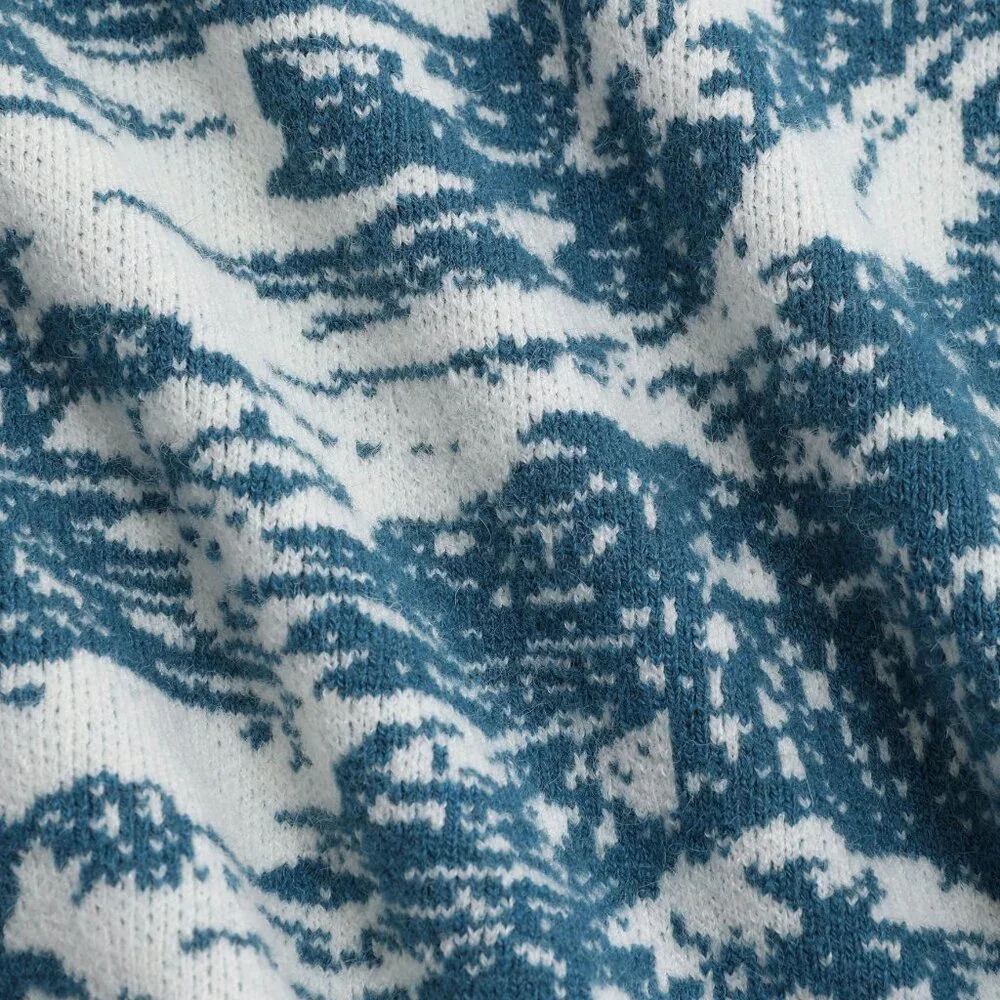 Cider Chinoserie blue delft landscape Sweater XL (US 10/12) NWT - Picture 3 of 5